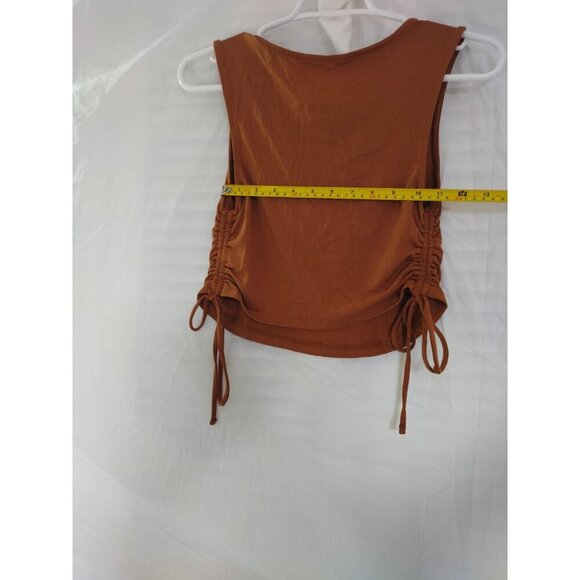 Isabel, Top style blouse with short sleeves for women, Brown color, Size S, NWT - Picture 6 of 6